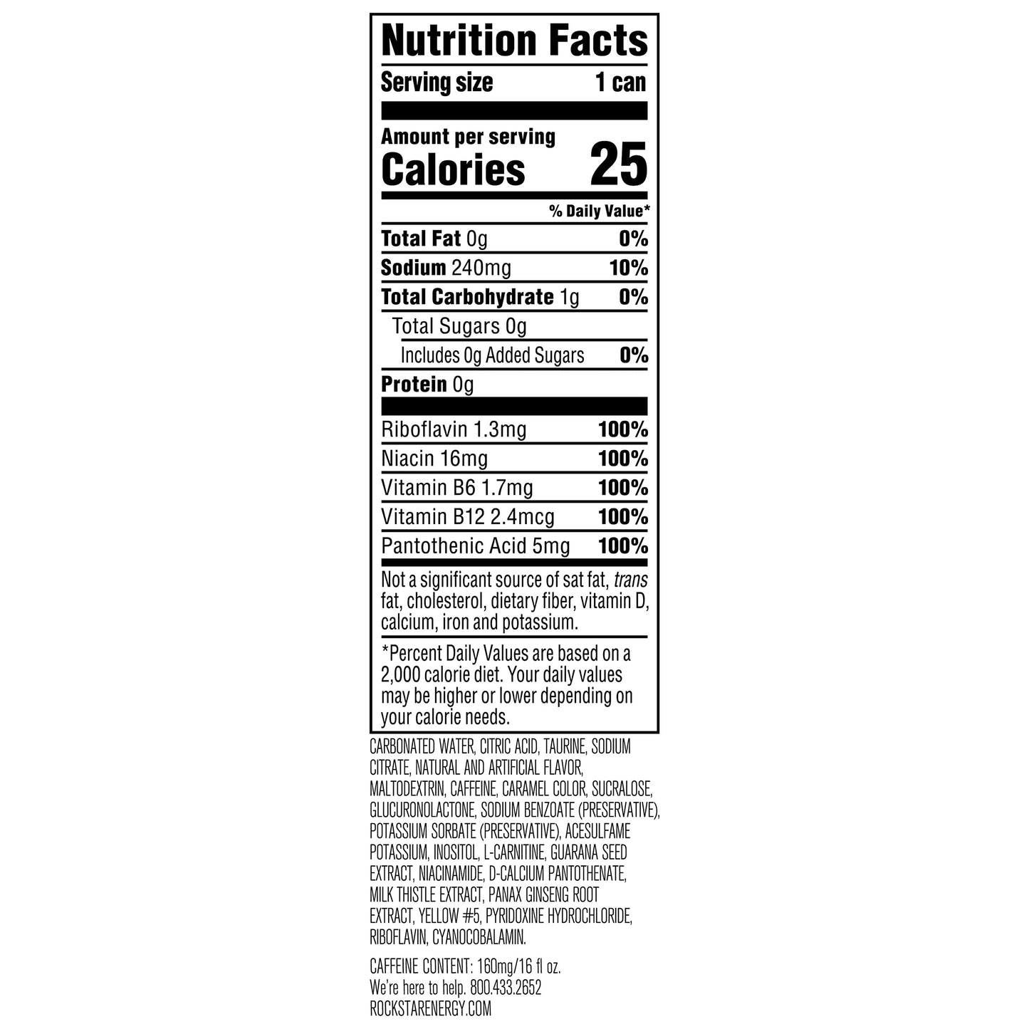 Rockstar Energy Drink, Sugar Free, 16 Fl Oz Can