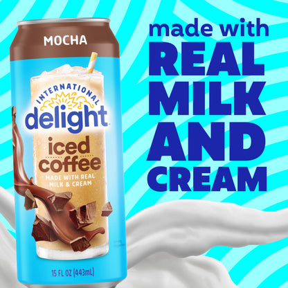 International Delight Iced Coffee, Mocha, Grab and Go Coffee Drinks Made with Real Milk and Cream, 15 FL OZ Can, 12 Count