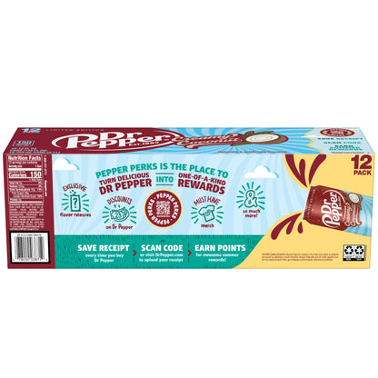 Dr Pepper Creamy Coconut Soda, 12 fl oz cans, 12 Pack