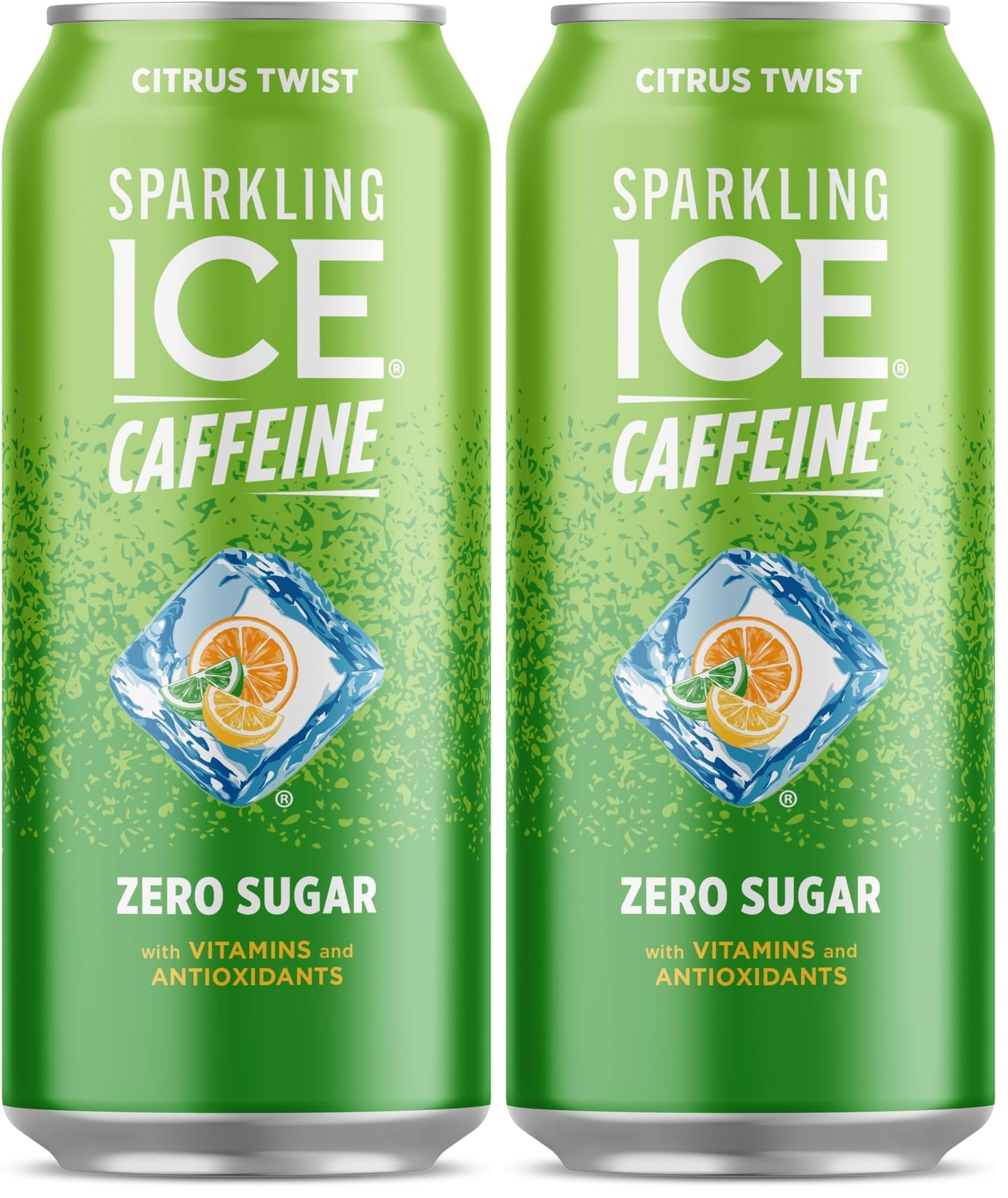 Sparkling Ice® +Caffeine, Citrus Twist Flavored Sparkling Water with Caffeine, Zero Sugar, with Vitamins and Antioxidants, Low Calorie Beverage, 16 fl oz Can (Pack of 2)