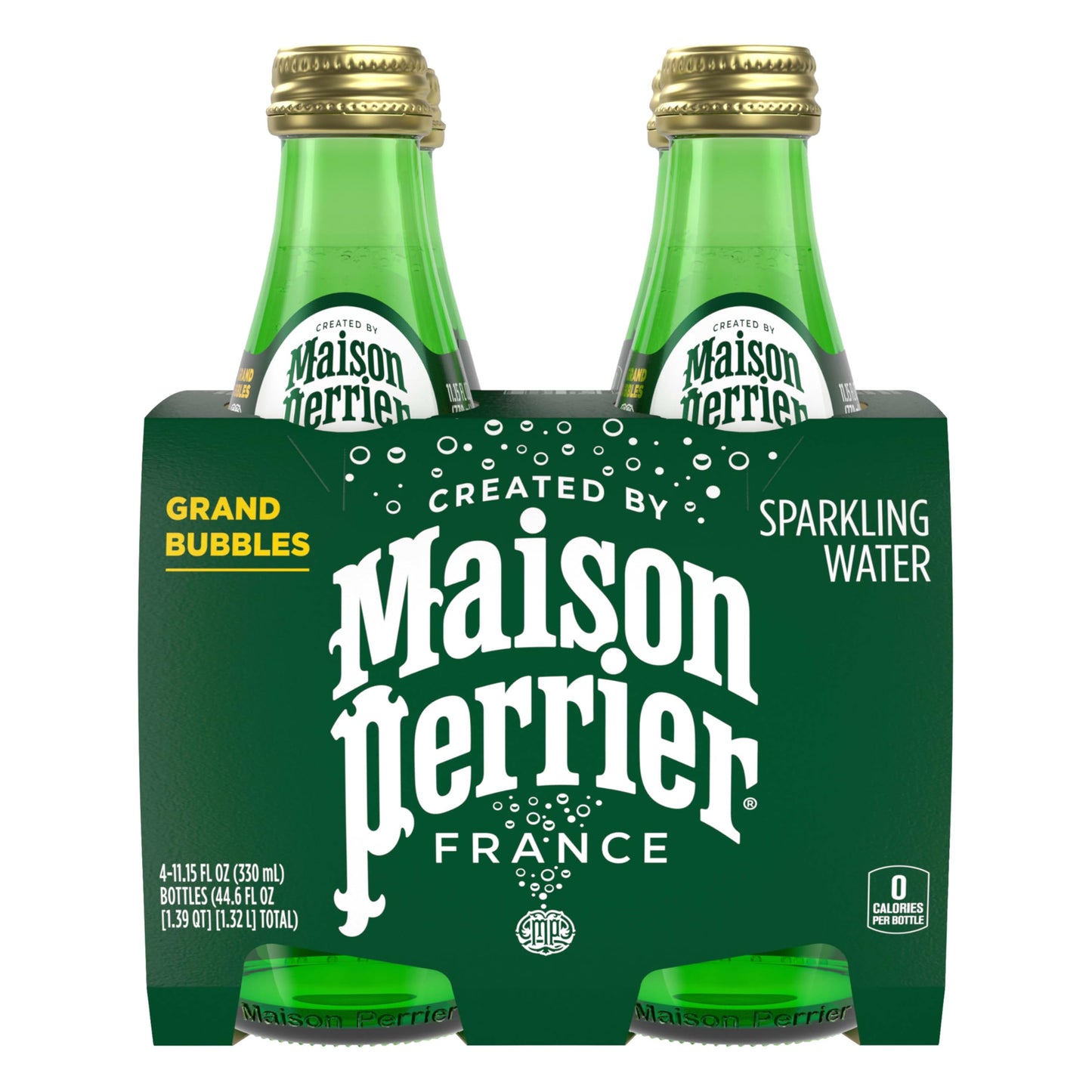 Maison Perrier Ultimate Unflavored Sparkling Water, 4 Pack Glass Bottle 11.15 fl oz