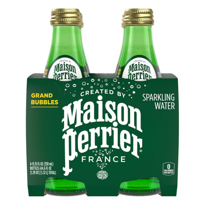 Maison Perrier Ultimate Unflavored Sparkling Water, 4 Pack Glass Bottle 11.15 fl oz