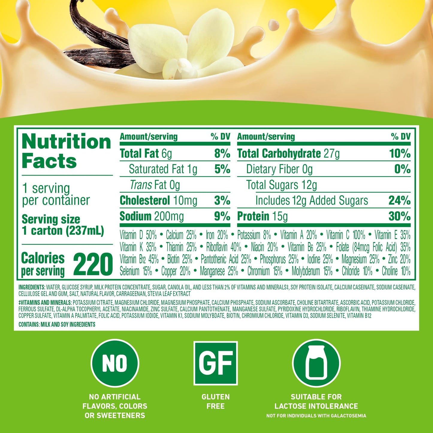 Carnation Breakfast Essentials High Protein Ready-to-Drink, Classic French Vanilla, 8 FL OZ Carton (Pack of 24)