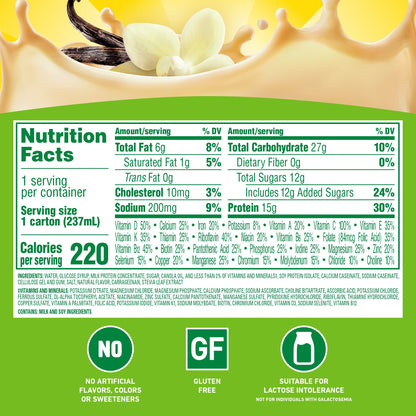 Carnation Breakfast Essentials High Protein Ready-to-Drink, Classic French Vanilla, 8 FL OZ Carton (Pack of 24)