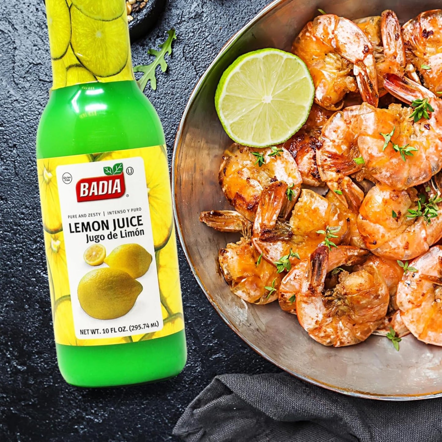 Badia Lemon Juice, 10 fl oz – Fresh Citrus Flavor from Real Lemons for Cooking, Baking, Cocktails, Dressings & Marinades