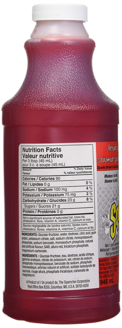 Sqwincher Liquid Concentrate Electrolyte Replacement Beverage Mix, 2.5 gal, Fruit Punch 020225-FP (Pack of 12)