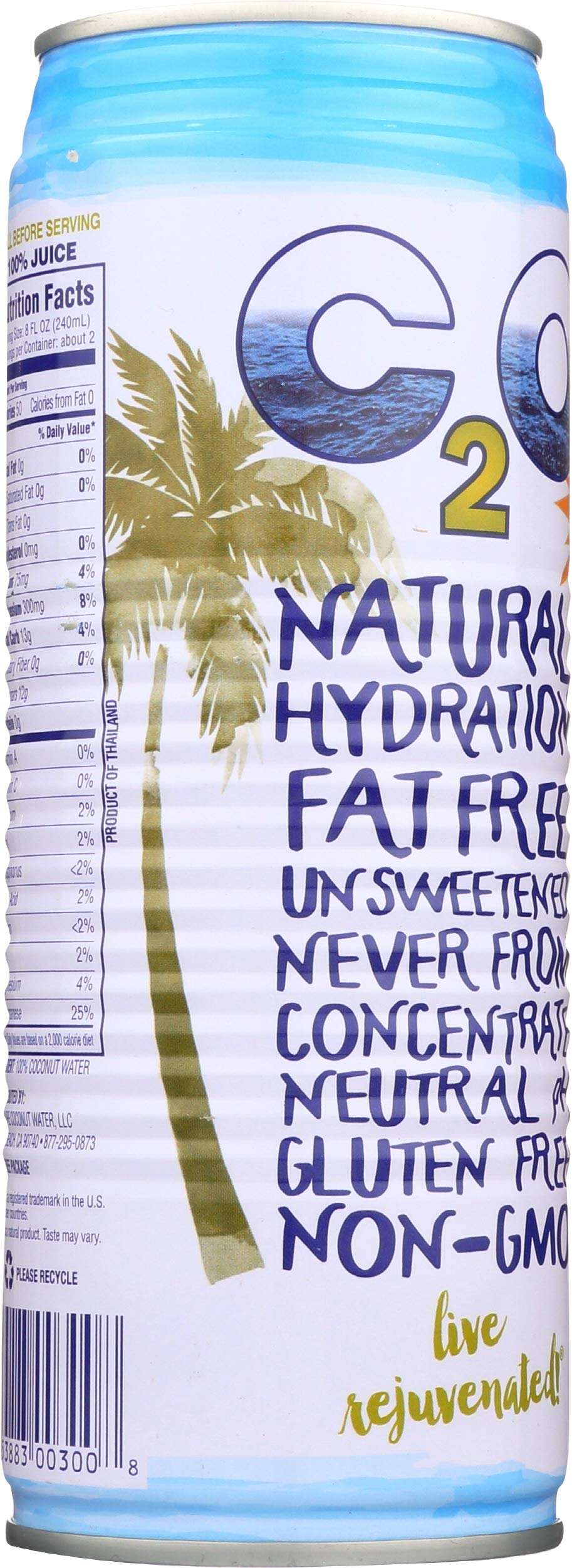 C2O Pure Coconut Water, Unsweetened, 17.5 oz
