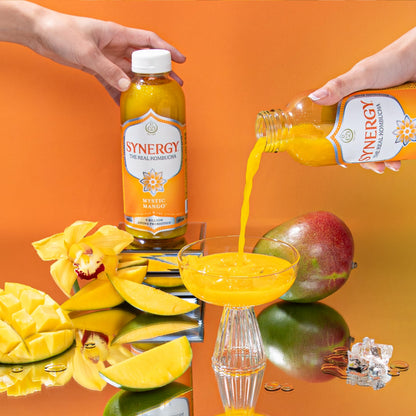 SYNERGY The Real Kombucha - Mystic Mango - 16 fl oz Bottle - Raw Probiotic Drink for Gut Health and Immune Support