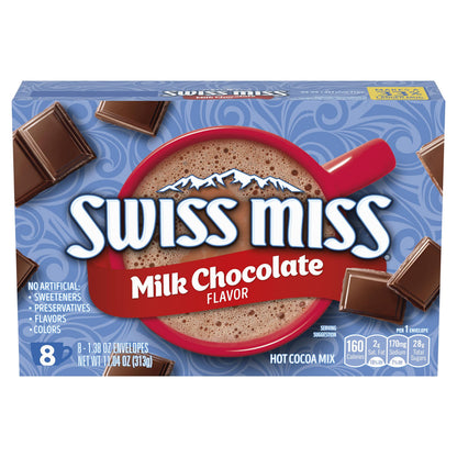 Swiss Miss Milk Chocolate Flavored Hot Cocoa Mix, Hot Cocoa Bar Supplies, 1.38 oz., 8-Count Envelopes (12 Boxes)