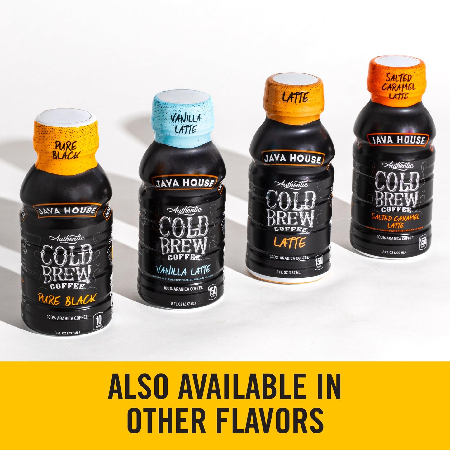 Java House Cold Brew Coffee Ready to Drink Bottles - Pure Black - 6 Pack of 8oz Bottles - 100% Arabica Coffee