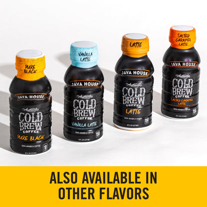 Java House Cold Brew Coffee Ready to Drink Bottles - Pure Black - 6 Pack of 8oz Bottles - 100% Arabica Coffee