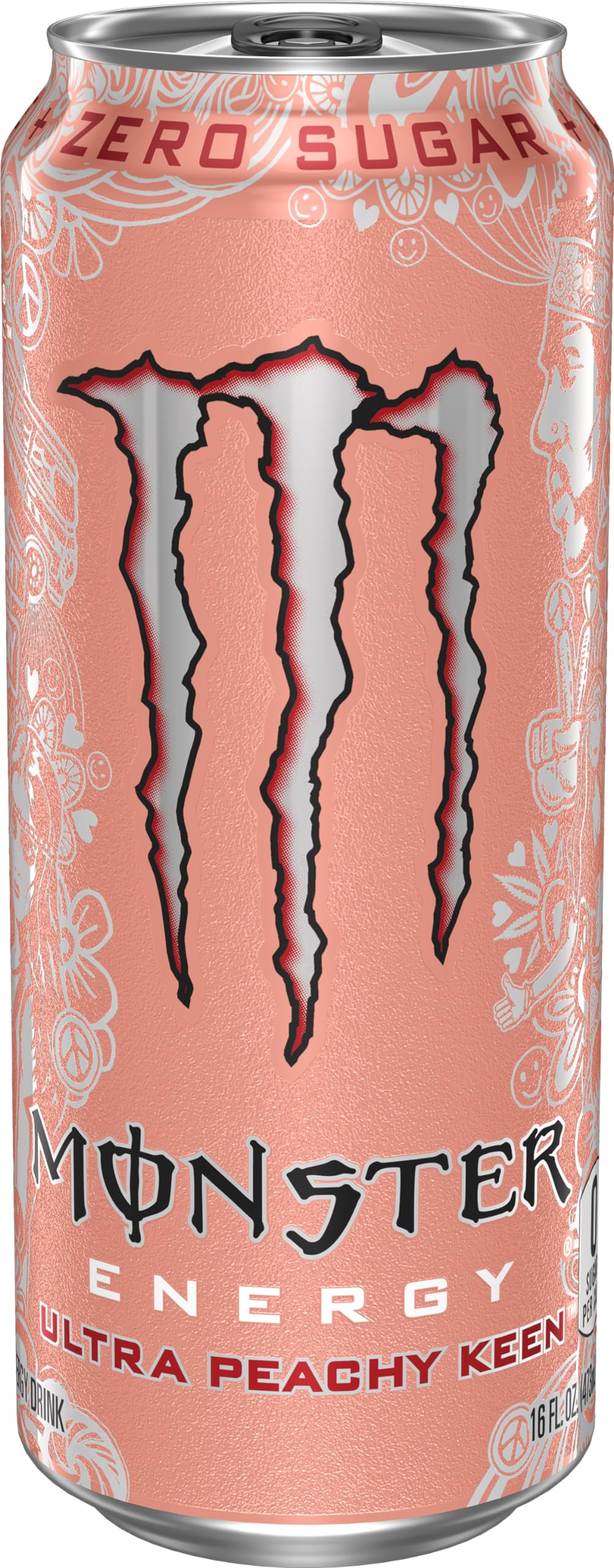 Monster Energy Ultra Peachy Keen, Sugar Free Energy Drink, 16 Ounce (Pack of 4)
