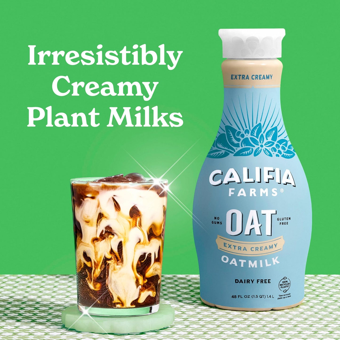 Califia Farms - Extra Creamy Oat Milk, 48 Oz, Dairy Free, Plant Based, Vegan, Gluten Free, Non GMO, High Calcium, Smoothie, Oatmilk