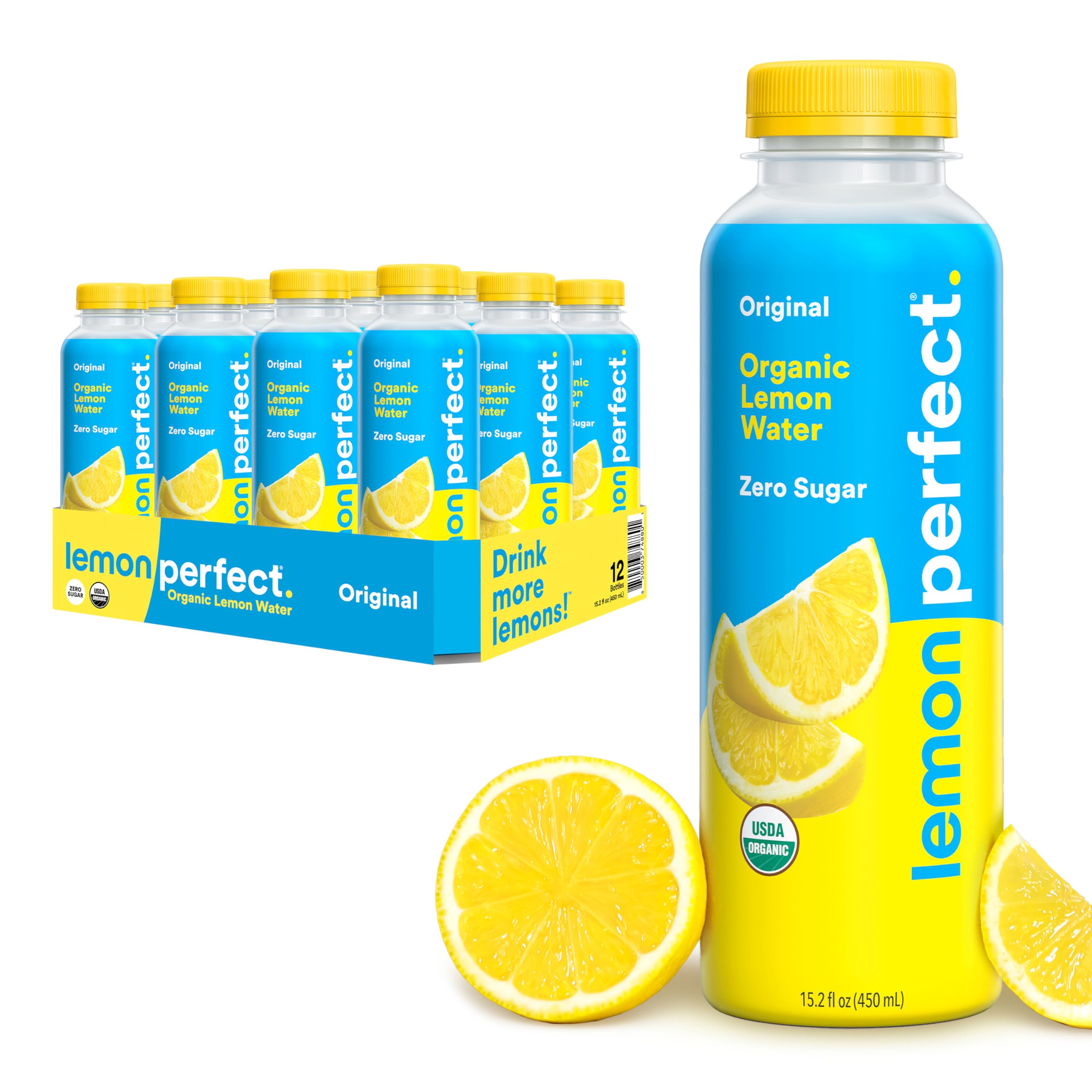 Lemon Perfect Original, Flavored Lemon Water, Organic, Zero Sugar, Hea ...