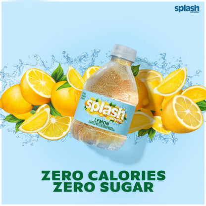 SPLASH REFRESHER Lemon Flavor Water Beverage, 8 Fl Oz Plastic Bottles (24 Count)