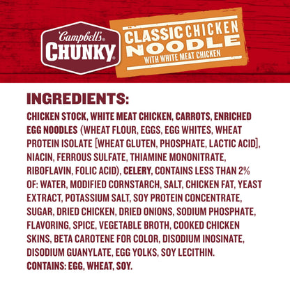 Campbell's Chunky Classic Chicken Noodle Soup, 18.6 oz Can