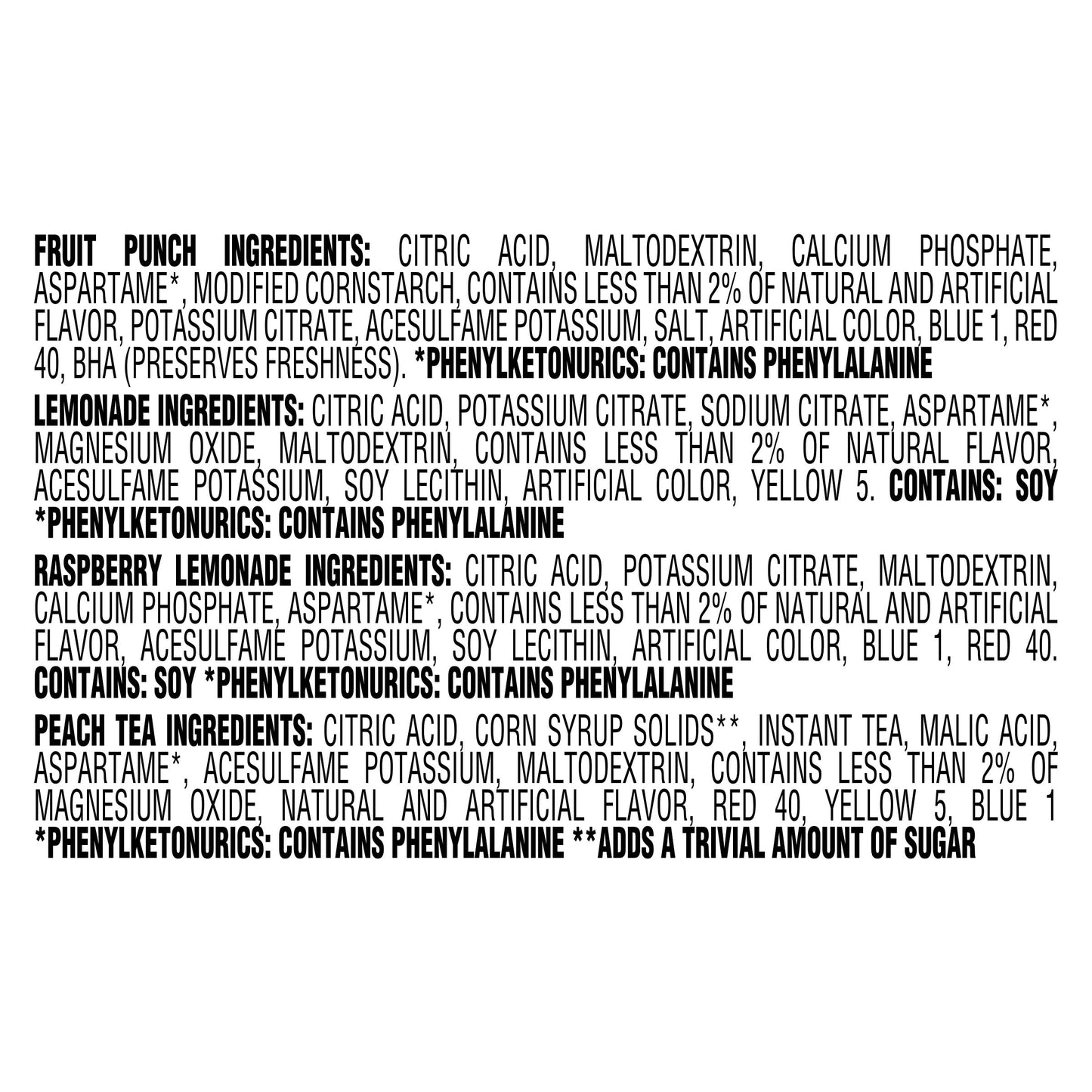 Crystal Light Refreshing Drink Mix Variety Pack, 44 Packets, for Convenient Hydration, Lemonade, Raspberry Lemonade, Peach Iced Tea, Fruit Punch, Natural and Artificial Flavor, Zero Sugar, 4.18 oz