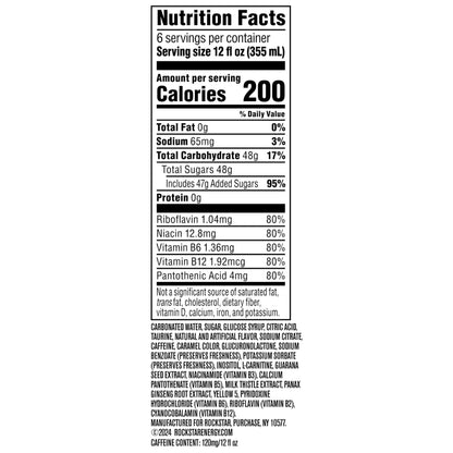 Rockstar Energy Drink, Original, 12 fl oz Cans, (6 Pack)