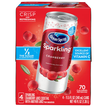 Ocean Spray® Sparkling Cranberry Juice Drink, 11.5 Fl Oz Cans, 4 Count