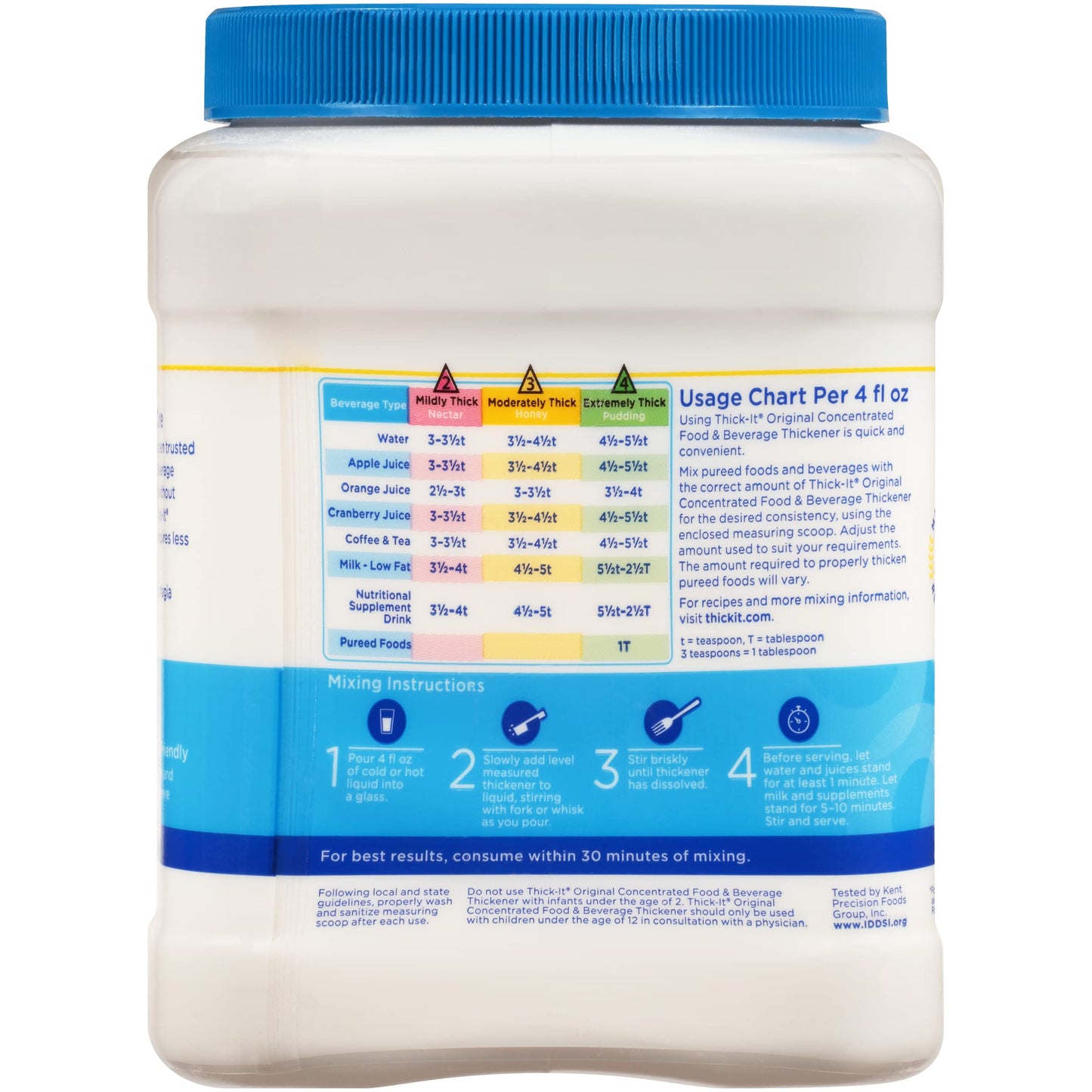 Thick-It Original Concentrated Food & Beverage Thickener, 10 Oz Canister (Pack of 4)