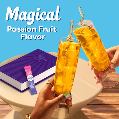 Crystal Light Drink Mix, 10 Individual Packets, Hydration for Book Lovers and Fantasy Readers, Passion Fruit Artificial Flavor, Zero Sugar, No Artificial Dyes, 0.12 oz