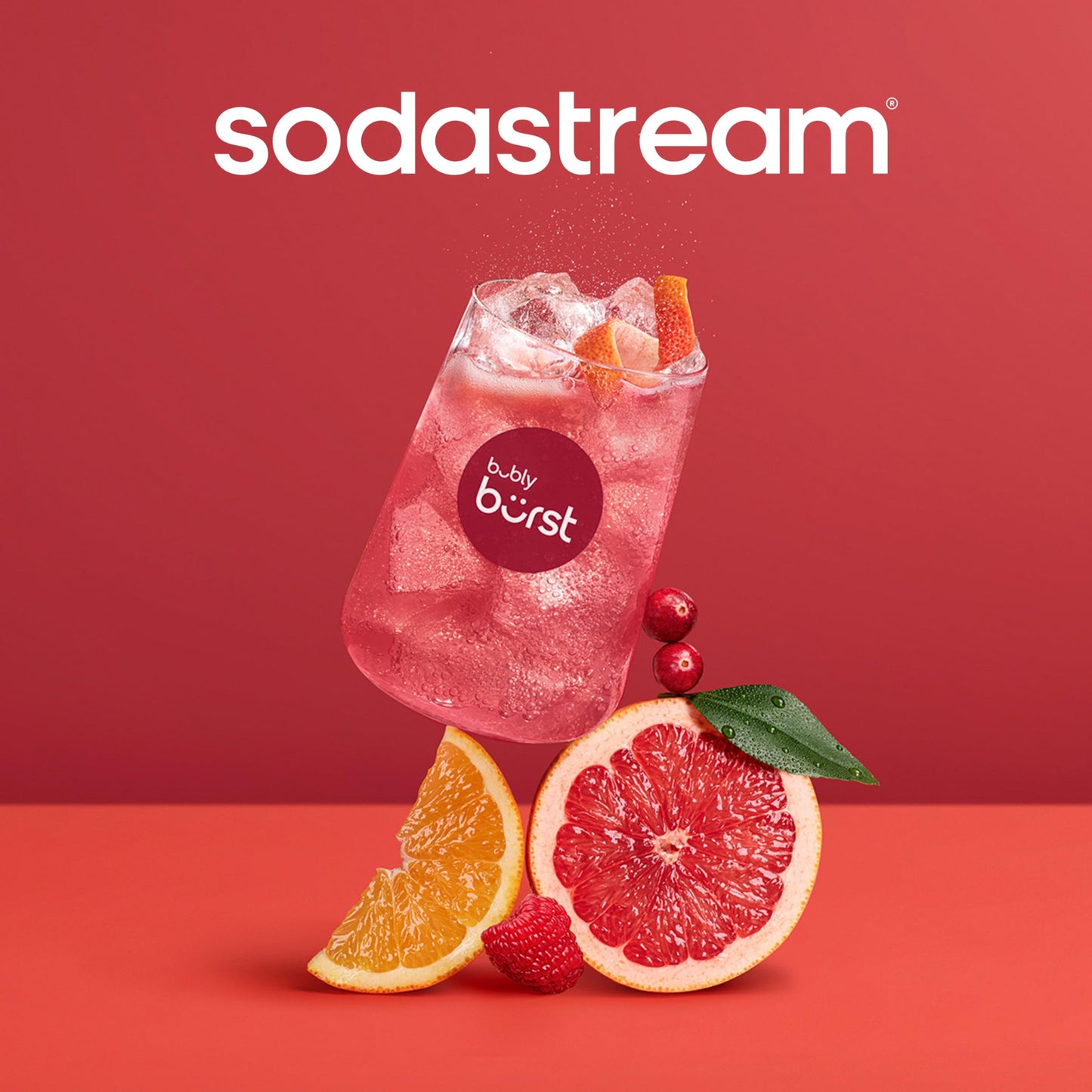 SodaStream Bubly Burst Cherry Lemonade New Pour Bottles (440ml Pack of 4)