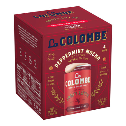 La Colombe Peppermint Mocha Draft Latte - 9 Fluid Ounce, 4 Count - Cold-Pressed Espresso And Frothed Milk + Peppermint And Dark Chocolate - Made With Real Ingredients - Grab And Go Coffee