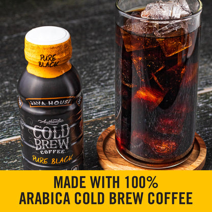 Java House Cold Brew Coffee Ready to Drink Bottles - Pure Black - 6 Pack of 8oz Bottles - 100% Arabica Coffee