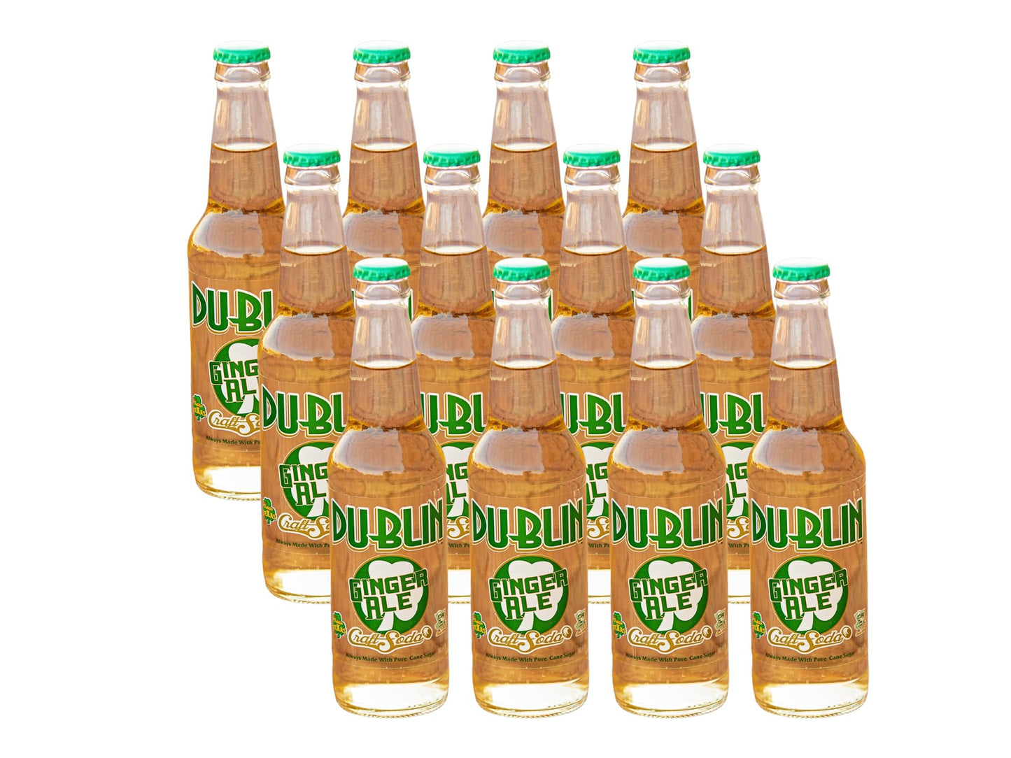 Dublin Bottling Works Craft Soda, Pure Cane Sugar, Made in Texas – Assorted 12-Pack – Premium Small-Batch Soda, Gluten-Free, Retro Artisanal Beverages (12 Pack, Ginger Ale)