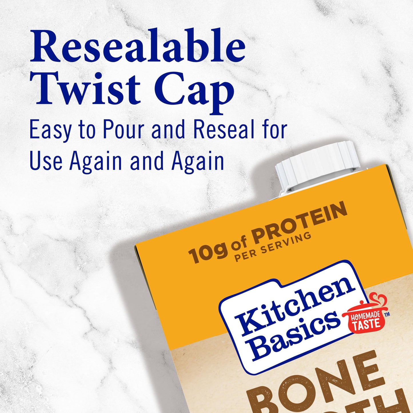 Kitchen Basics Chicken Bone Broth, 32 oz. Carton, Great size for any meal, Soups and Side Dishes