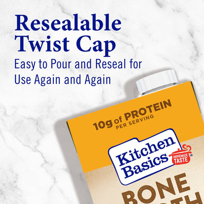 Kitchen Basics Chicken Bone Broth, 32 oz. Carton, Great size for any meal, Soups and Side Dishes
