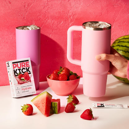 Pure Kick Hydration Singles To Go Drink Mix, Strawberry Watermelon, Includes 12 Boxes with 6 Packets in each Box, 72 Total Packets