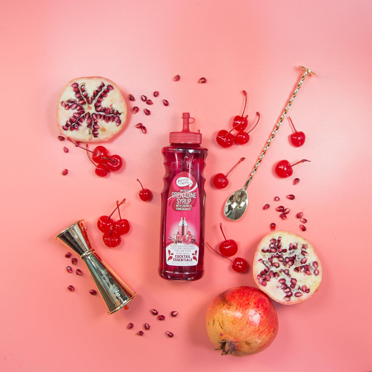 Master of Mixes Cocktail Essentials Grenadine Syrup, 375 ML Bottle (12.7 Fl Oz), Individually Boxed