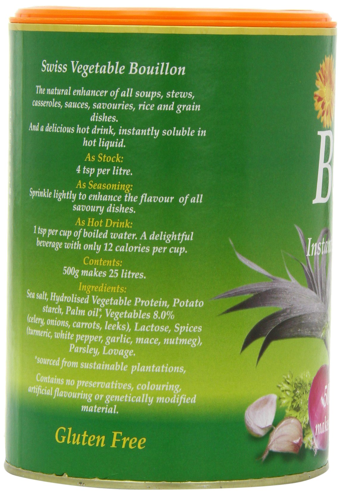 Marigold Health Foods Bouillon Instant Vegetable Stock Powder 500 g - Vegan & Gluten Free - Makes 25 Litres