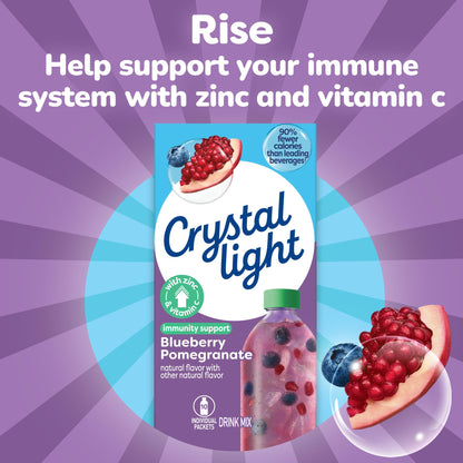 Crystal Light Immunity Support Blueberry Pomegranate naturally flavored with other natural flavor Powdered Drink Mix, .07 oz Packets, 10 per Box