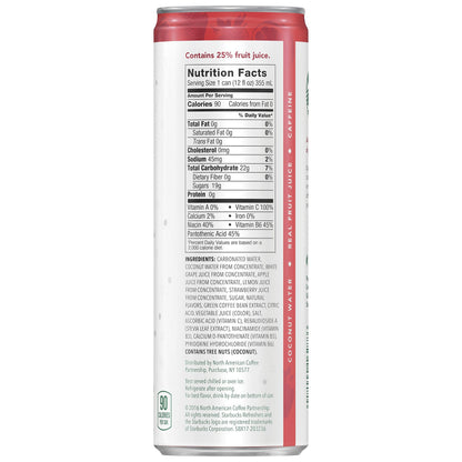 Starbucks Refreshers Strawberry Lemonade Sparkling Juice Blend, 12 Fl Oz (Pack of 1)