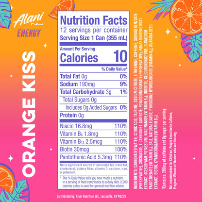 Alani Nu Orange Kiss Sugar Free Energy Drink (Pack of 12)
