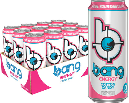 Bang Energy Cotton Candy, Sugar-Free Energy Drink, 16-Ounce | Pack of 12