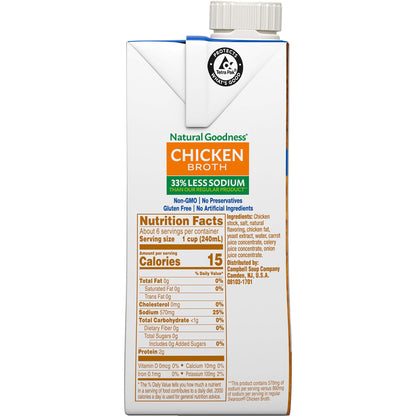 Swanson Natural Goodness Chicken Broth, 48 oz. Carton