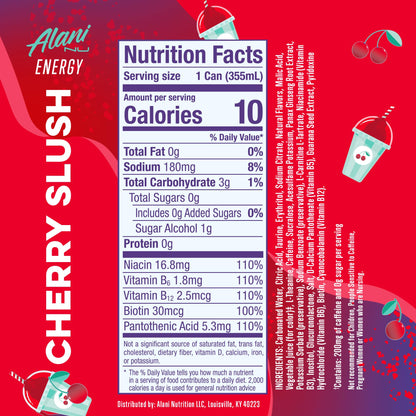 Alani Nu Cherry Slush Sugar Free Energy Drink (Pack of 12)