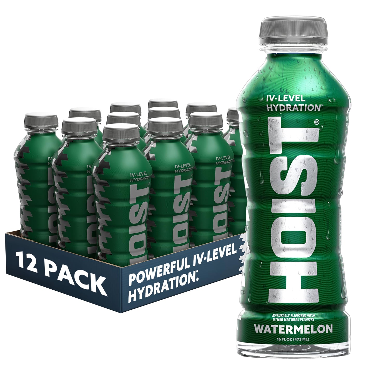 HOIST Premium Military Hydration Electrolyte Drink, Powerful IV-Level Hydration, Clinically Proven Performance Drink, Watermelon, 16 Fl Oz (Pack of 12)