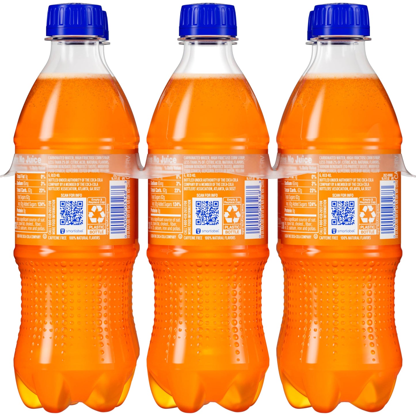 Fanta Orange Soda Soft Drink, 16.9 fl oz Bottles, 6 Pack
