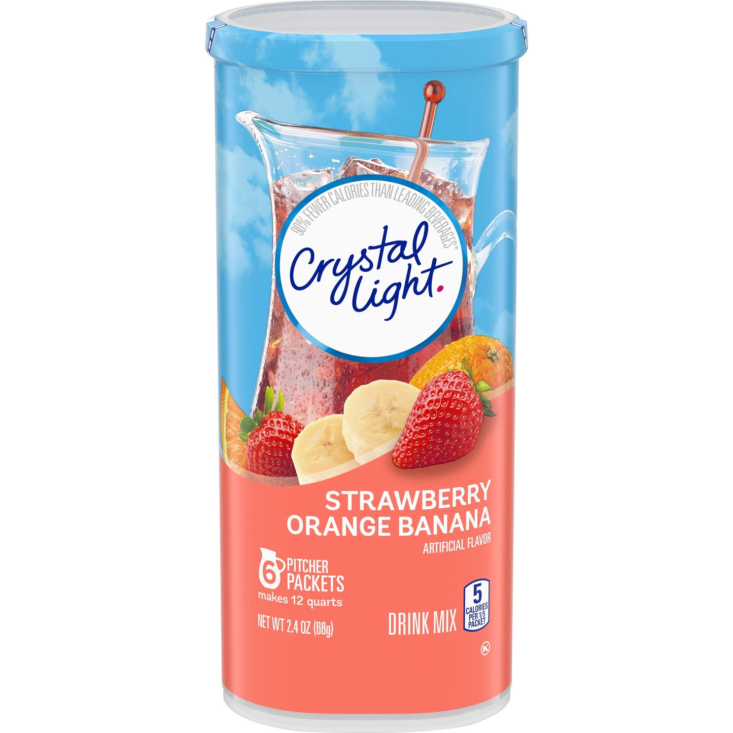 Crystal Light Sugar-Free Strawberry Orange Banana and Concord Grape Low Calorie Powdered Drink Mix Bundle (72 + 6 Count)