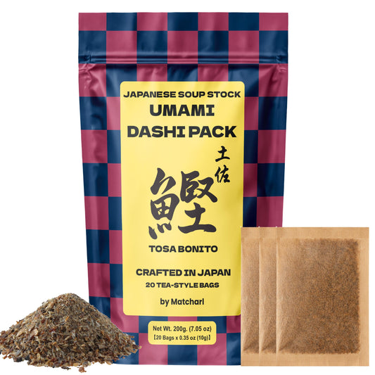 Matcharl Japanese Dashi Stock 20 Packets – 400-Year Legacy Authentic Katsuobushi (Dried Bonito) | All-Natural, Non-GMO, No MSG, No Salt | Premium Umami Broth for Miso Soup, Ramen & Healthy Cooking | Made in Japan 10g × 20packs 7.05 oz
