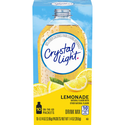 Crystal Light Sugar-Free Lemonade Powdered Drink Mix Bundle (72 Count Pitcher Packets + 120 Count On-The-Go Packets)