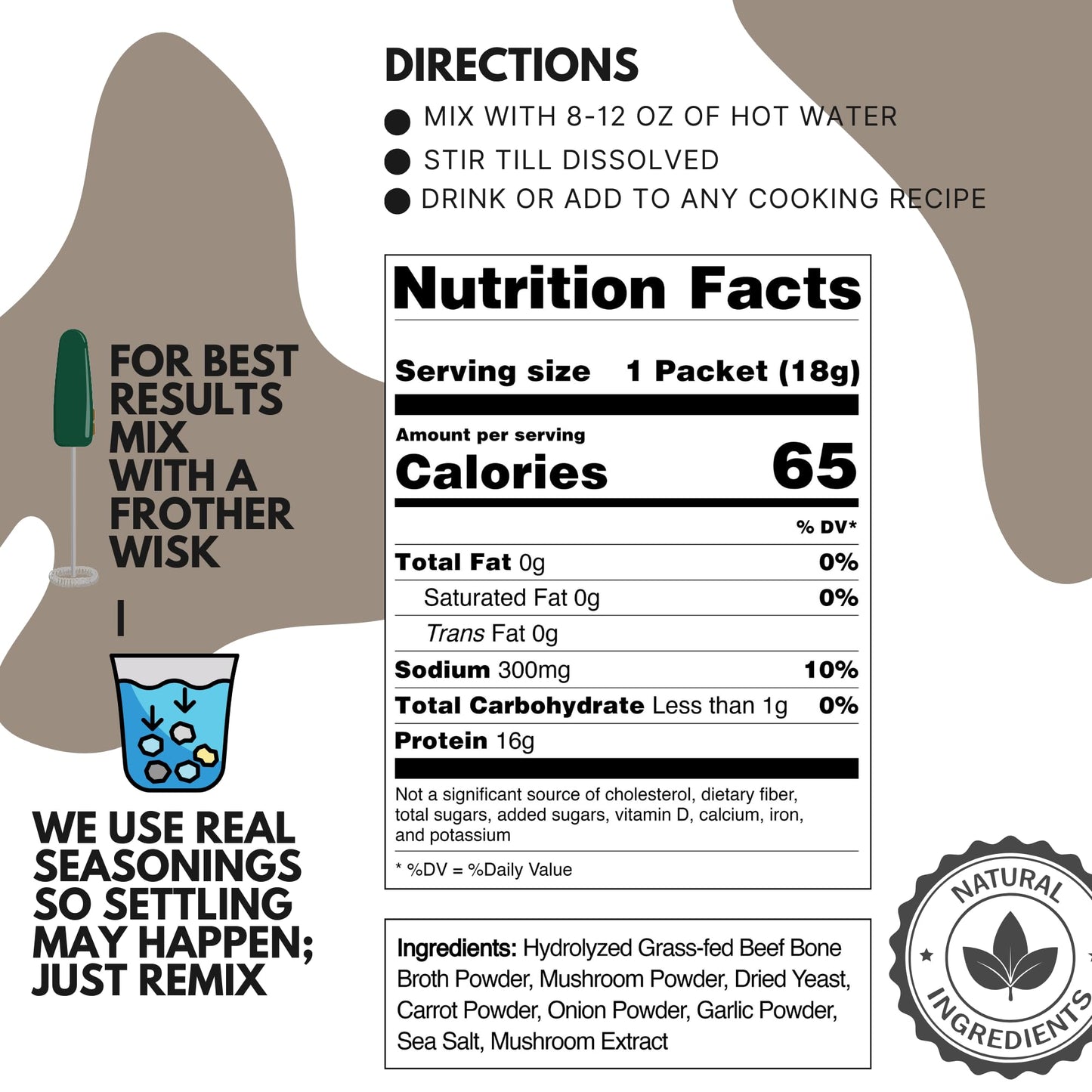 Ketostat Bone Broth Protein Powder Packets, Grass-Fed Beef (12 Pack, 18g) - 16 Grams of Hydrolyzed Beef Collagen Protein, Amino Acids, Electrolytes Sipping Broth Powder