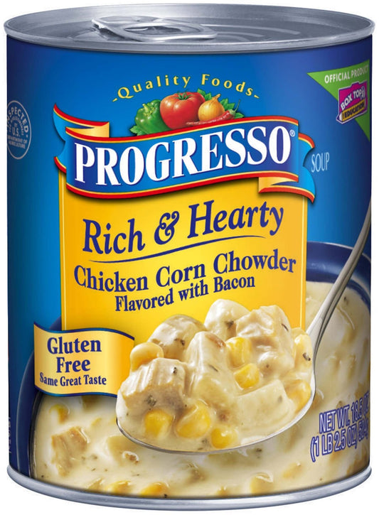 Progresso Rich & Hearty, Chicken Corn Chowder Soup, 18.5 oz (Pack of 6)