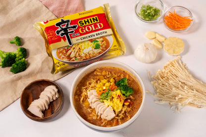 Nongshim Ramen Noodles, Gourmet Instant Ramen, Premium Microwavable Noodle Soup, Shin Gold, 4.58 Ounce (Pack of 16)