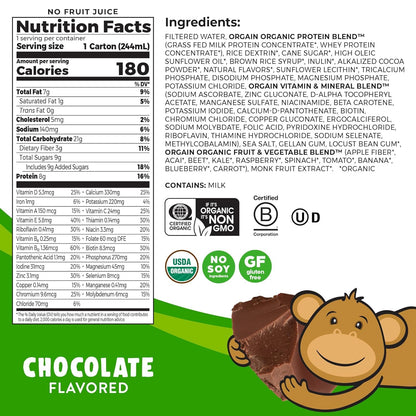 Orgain Organic Kids Protein Nutritional Shake, Strawberry + Chocolate + Vanilla, 8.25 Fl Oz (Pack of 4)