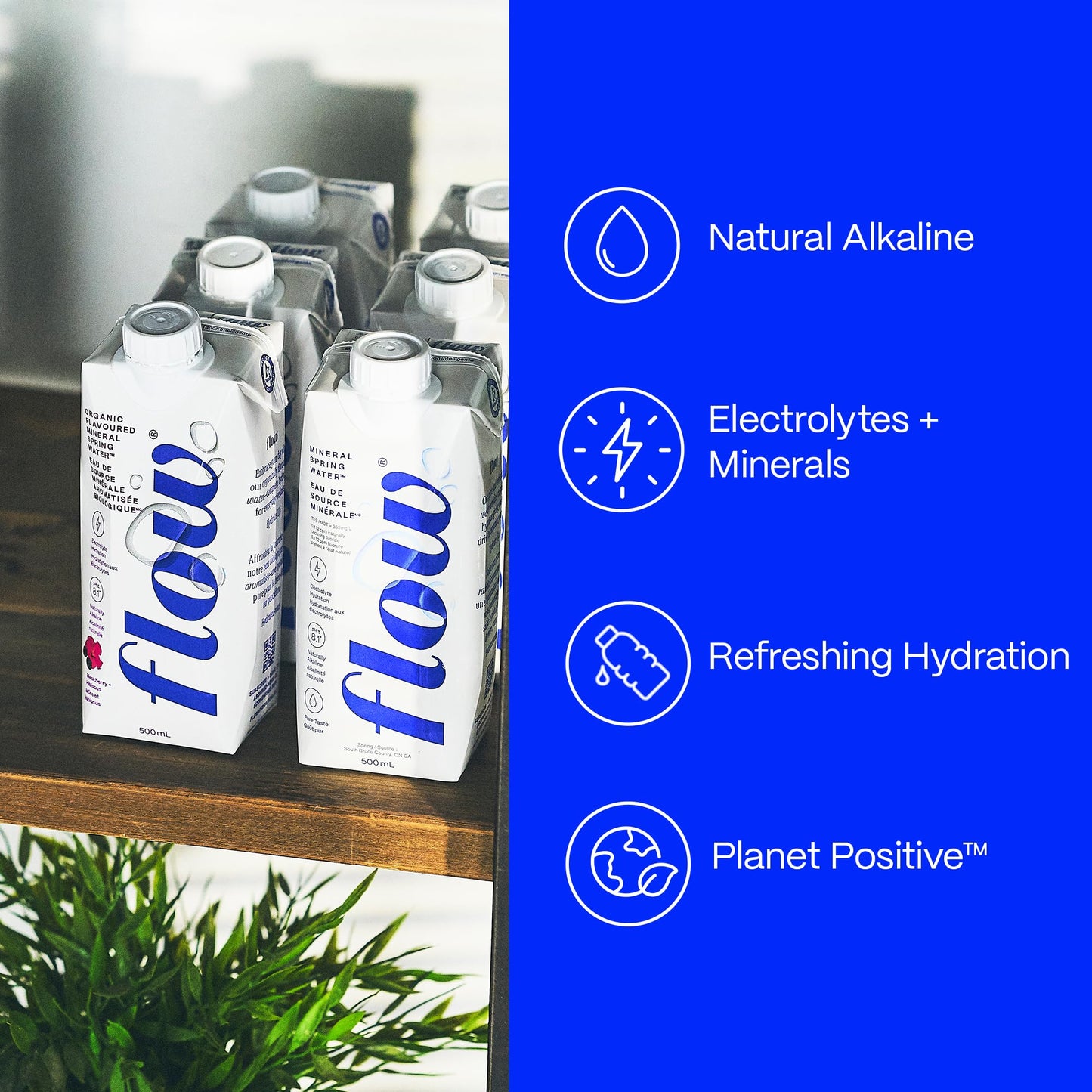 Flow Mineral Spring Water, Organic Strawberry + Rose, 12 Pack (33.8 Fl Oz) - Naturally Alkaline with Electrolytes and Zero Sugar